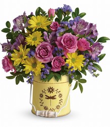 Teleflora's Blooming Pail Bouquet from Gilmore's Flower Shop in East Providence, RI
